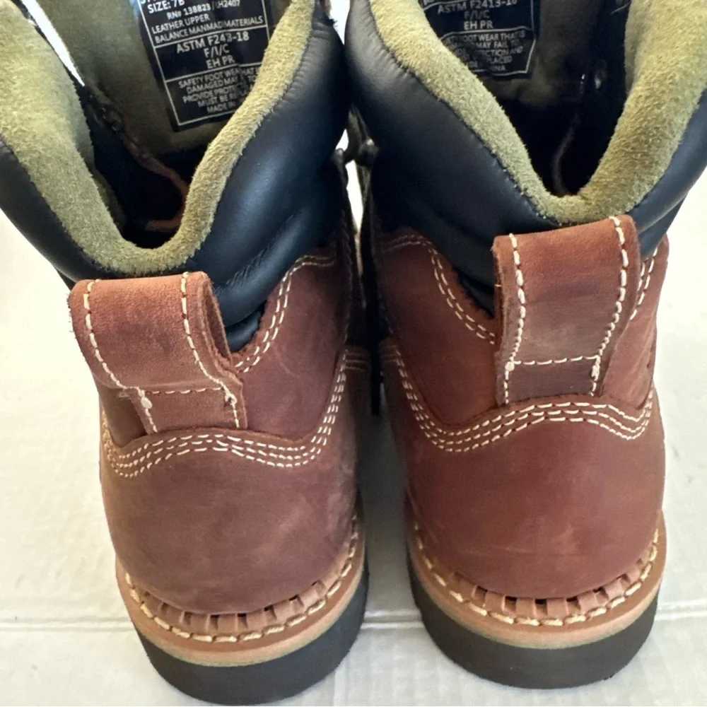 Hawx Brown Leather Boots with Green Laces